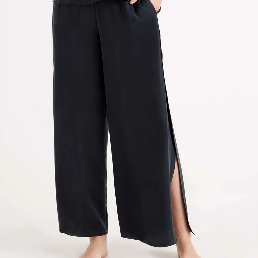 Quince Women's 100% Washable Silk Pajama Pants Black S